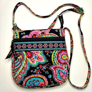 Vera Bradley Crossbody Adjustable Strap Quilted Paisley Zipper Pockets